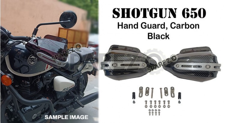 Fit For Royal Enfield Shotgun 650 Carbon Black Color Hand Guard Kit - SPAREZO